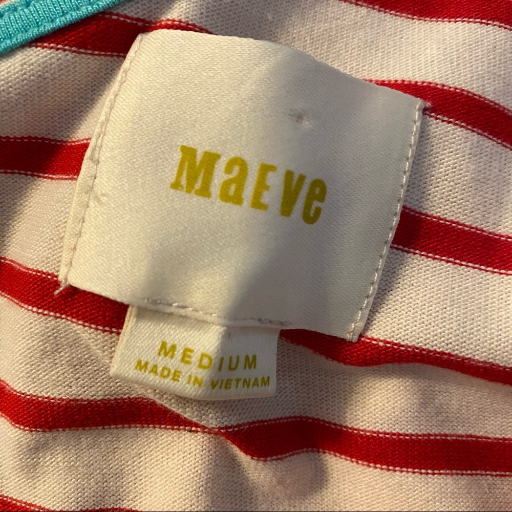 Anthro Maeve Marketa Striped One Shoulder Dress M - Picture 5 of 9